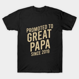 Prometed to great papa since 2019 T-Shirt